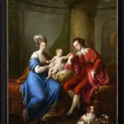 Angelica Kauffman – Edward Smith Stanley mit seiner ersten Frau 1776 | Giclée Kunstdruck gerahmt