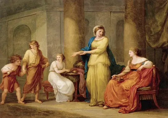 Angelica Kauffman | Cornelia, Gracchiernes mor - 1788 | Indrammet kunsttryk | Klassicisme | formida