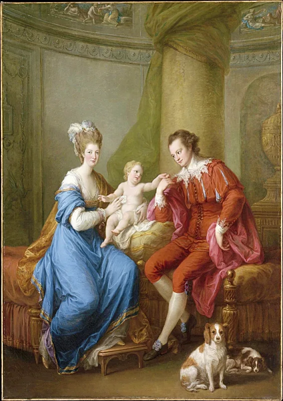 Angelica Kauffman | Edward Smith Stanley med sin første kone - 1776 | Indrammet kunsttryk | Klassicisme | formida
