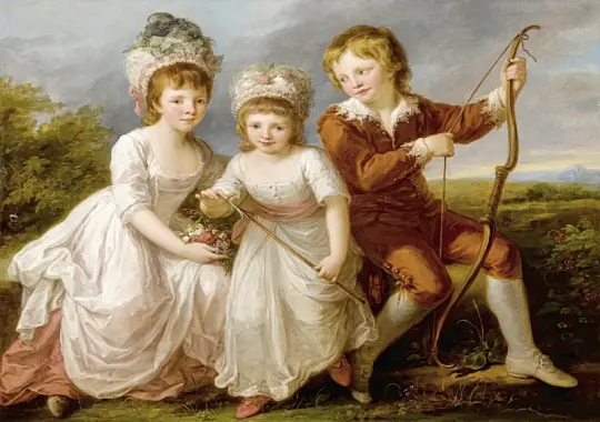 Angelica Kauffman | Portræt af tre børn - 1768 | Indrammet kunsttryk | Klassicisme | formida