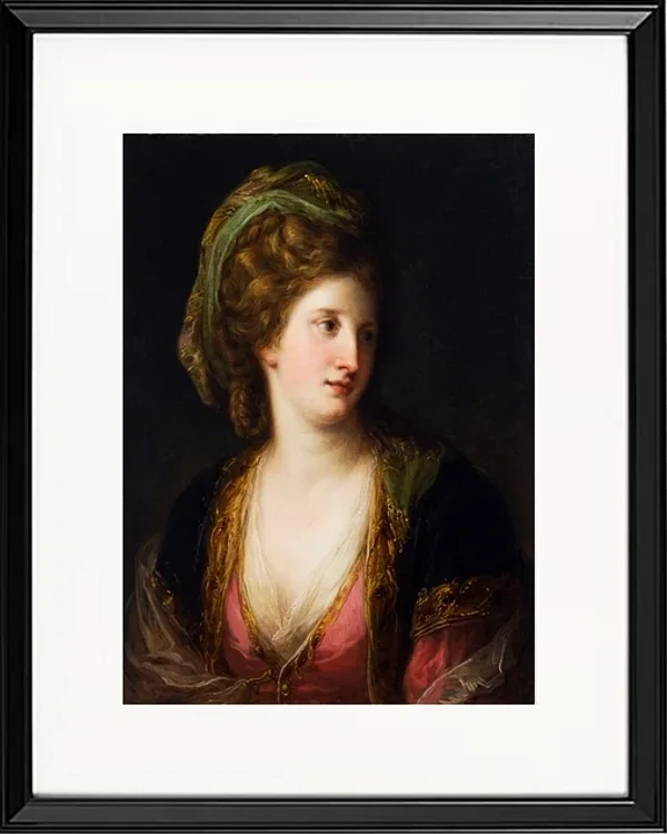 Angelica Kauffman – Frau in türkischer Kleidung 1767 | Giclée Kunstdruck gerahmt