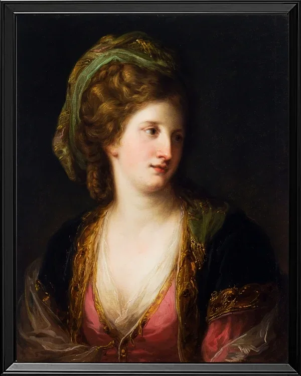 Angelica Kauffman – Frau in türkischer Kleidung 1767 | Giclée Kunstdruck gerahmt