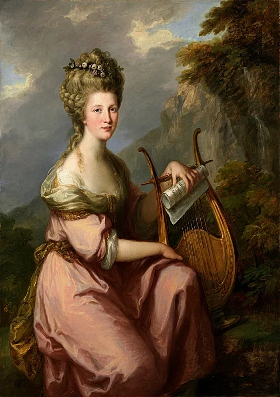 Angelica Kauffman | Porträt von Sarah Harrop als Muse - 1781 | Gerahmter Kunstdruck | Klassizismus | formida