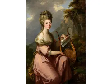 Angelica Kauffman | Porträt von Sarah Harrop als Muse - 1781 | Gerahmter Kunstdruck | Klassizismus | formida