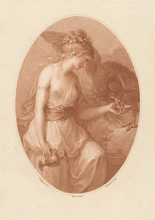 Angelica Kauffman | Hebe - 1782 | Indrammet kunsttryk | Klassicisme | formida