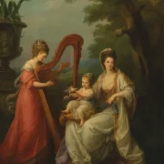 Angelica Kauffman – Gruppenporträt von Lady Elizabeth Smith-Stanley 1778 | Giclée Kunstdruck gerahmt