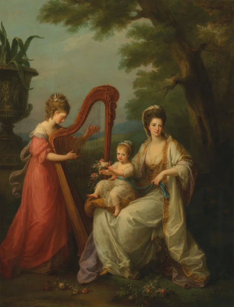 Angelica Kauffman – Gruppenporträt von Lady Elizabeth Smith-Stanley 1778 | Giclée Kunstdruck gerahmt