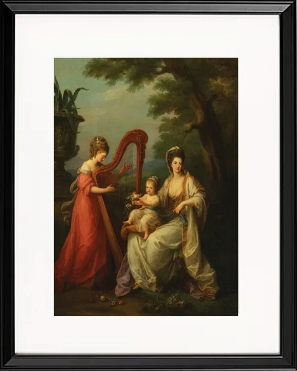 Angelica Kauffman – Gruppenporträt von Lady Elizabeth Smith-Stanley 1778 | Giclée Kunstdruck gerahmt