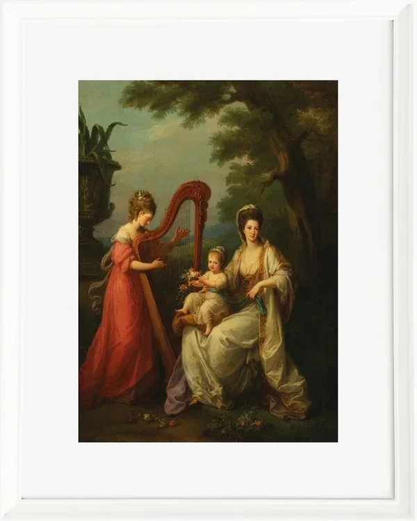 Angelica Kauffman – Gruppenporträt von Lady Elizabeth Smith-Stanley 1778 | Giclée Kunstdruck gerahmt