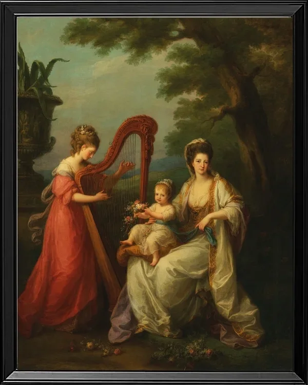 Angelica Kauffman – Gruppenporträt von Lady Elizabeth Smith-Stanley 1778 | Giclée Kunstdruck gerahmt