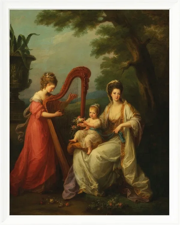 Angelica Kauffman – Gruppenporträt von Lady Elizabeth Smith-Stanley 1778 | Giclée Kunstdruck gerahmt