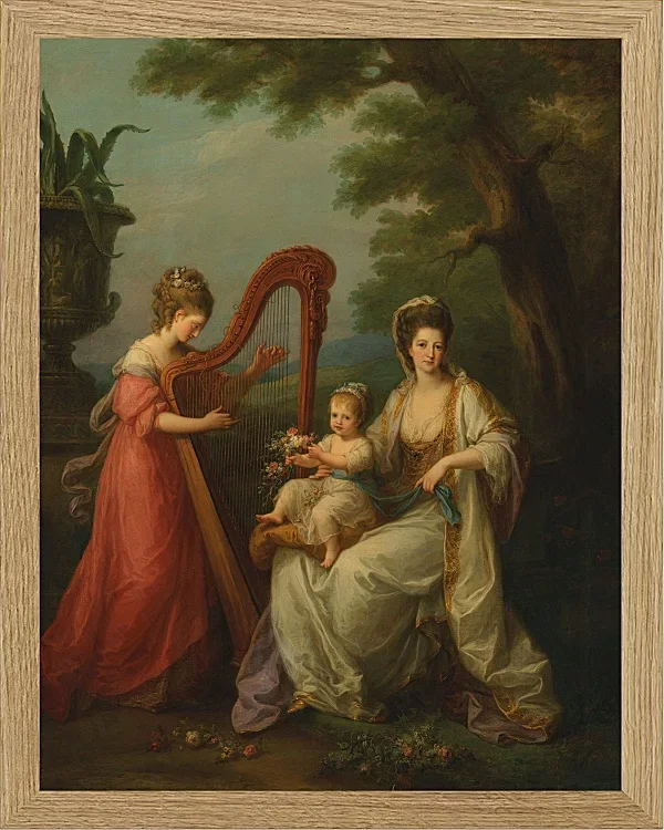 Angelica Kauffman – Gruppenporträt von Lady Elizabeth Smith-Stanley 1778 | Giclée Kunstdruck gerahmt