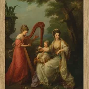 Angelica Kauffman – Gruppenporträt von Lady Elizabeth Smith-Stanley 1778 | Giclée Kunstdruck gerahmt