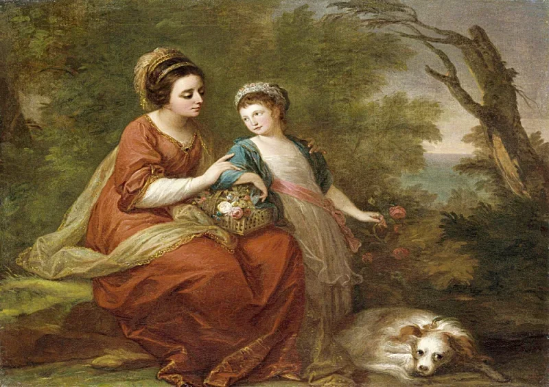 Angelica Kauffman | Hugh Morgan og hendes datter - 1771 | Indrammet kunsttryk | Klassicisme | formida