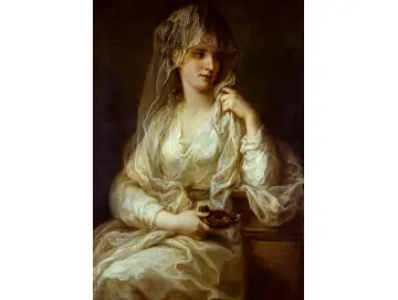 Angelica Kauffman | Porträt einer Dame als Vestalin - 1785 | Gerahmter Kunstdruck | Klassizismus | formida
