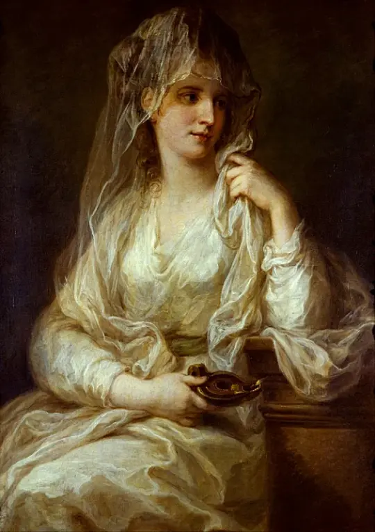Angelica Kauffman | Portræt af en dame som vestalsk jomfru - 1785 | Indrammet kunsttryk | Klassicisme | formida