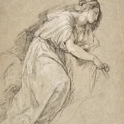 Angelica Kauffman | Studie af en knælende kvinde i profil - 1771 | Indrammet kunsttryk | Klassicisme | formida