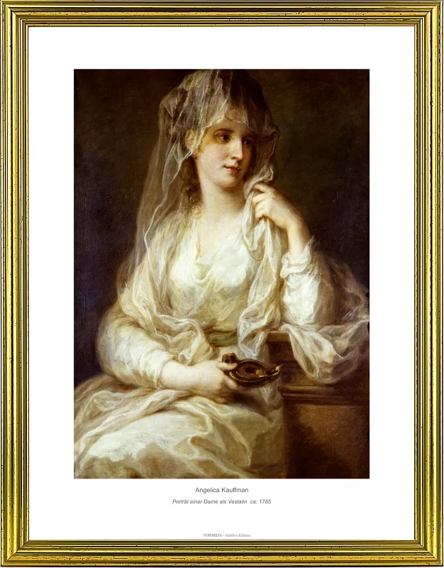 Angelica Kauffman | Portræt af en dame som vestalsk jomfru - 1785 | Gallery Edition | Indrammet kunsttryk | Klassicisme
