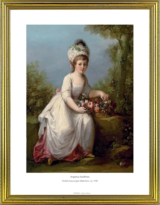 Angelica Kauffman | Portræt af en ung pige - 1780 | Gallery Edition | Indrammet kunsttryk | Klassicisme