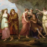 Angelica Kauffman | Telemachus og Calypso-nymferne - 1782 | Indrammet kunsttryk | Klassicisme | formida