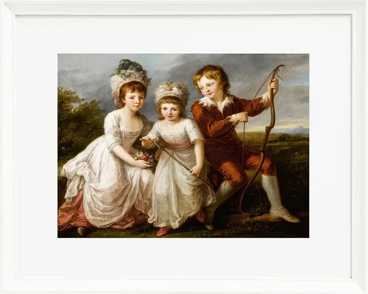 Angelica Kauffman – Porträt von drei Kindern 1768 | Giclée Kunstdruck gerahmt
