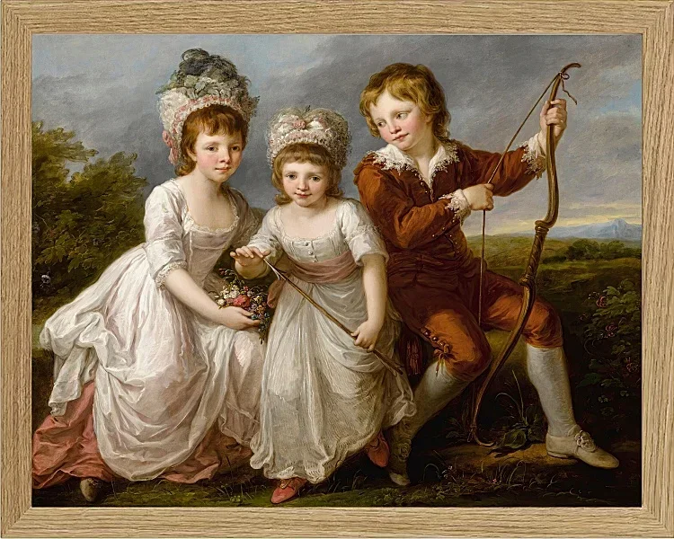 Angelica Kauffman – Porträt von drei Kindern 1768 | Giclée Kunstdruck gerahmt