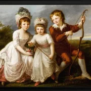 Angelica Kauffman – Porträt von drei Kindern 1768 | Giclée Kunstdruck gerahmt
