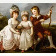 Angelica Kauffman – Porträt von drei Kindern 1768 | Giclée Kunstdruck gerahmt