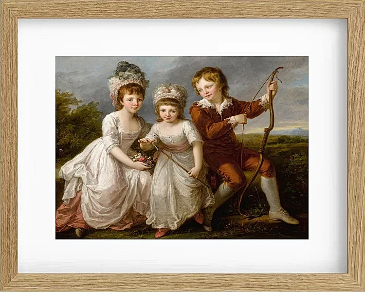 Angelica Kauffman – Porträt von drei Kindern 1768 | Giclée Kunstdruck gerahmt