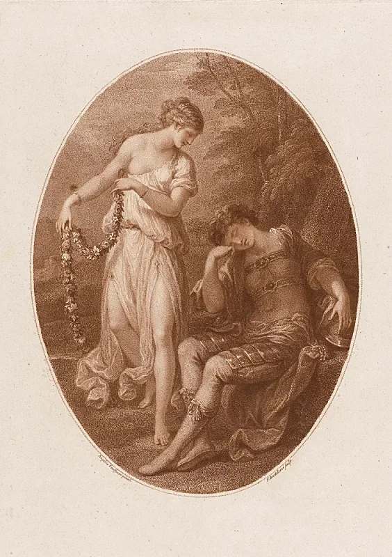 Angelica Kauffman | Rinaldo og Armida - 1785 | Indrammet kunsttryk | Klassicisme | formida