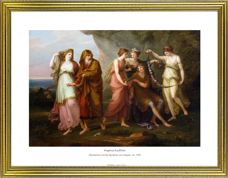 Angelica Kauffman | Telemachos und die Nymphen von Calypso - 1782 | Gallery Edition | Gerahmter Kunstdruck | Klassizismus