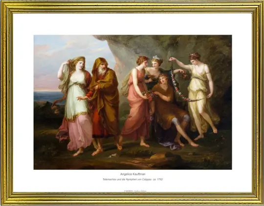 Angelica Kauffman | Telemachus og Calypso-nymferne - 1782 | Gallery Edition | Indrammet kunsttryk | Klassicisme