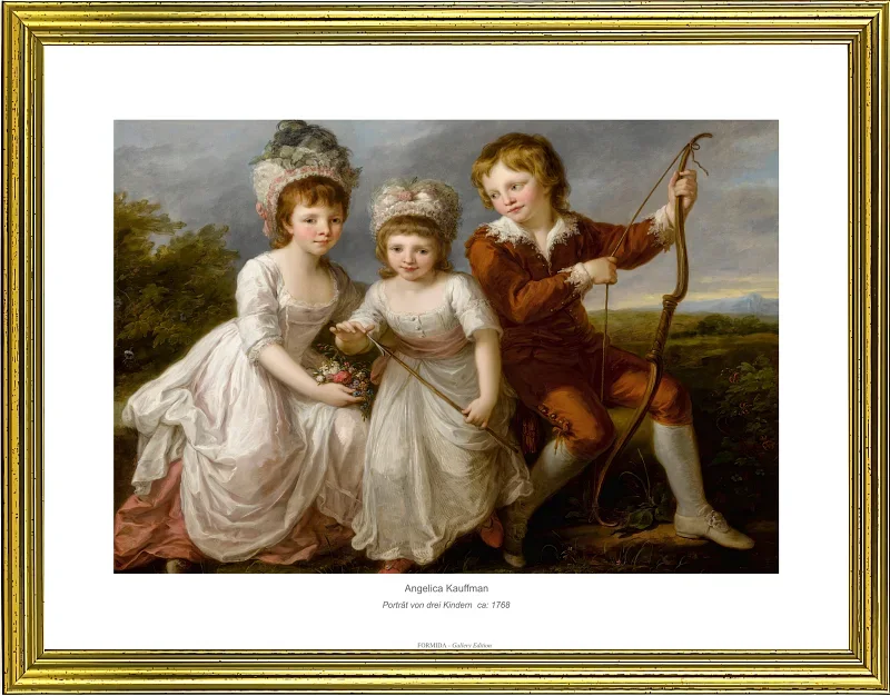 Angelica Kauffman | Portræt af tre børn - 1768 | Gallery Edition | Indrammet kunsttryk | Klassicisme