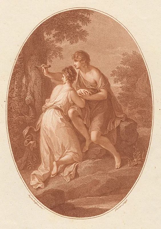 Angelica Kauffman | Paris und Oenone – 1780 | Gerahmter Kunstdruck | Klassizismus | formida