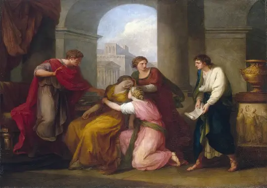 Angelica Kauffman | Virgil læser for Augustus og Octavia fra Æneiden - 1788 | Indrammet kunsttryk | Klassicisme | formida