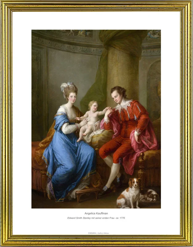 Angelica Kauffman | Edward Smith Stanley med sin første kone - 1776 | Gallery Edition | Indrammet kunsttryk | Klassicisme