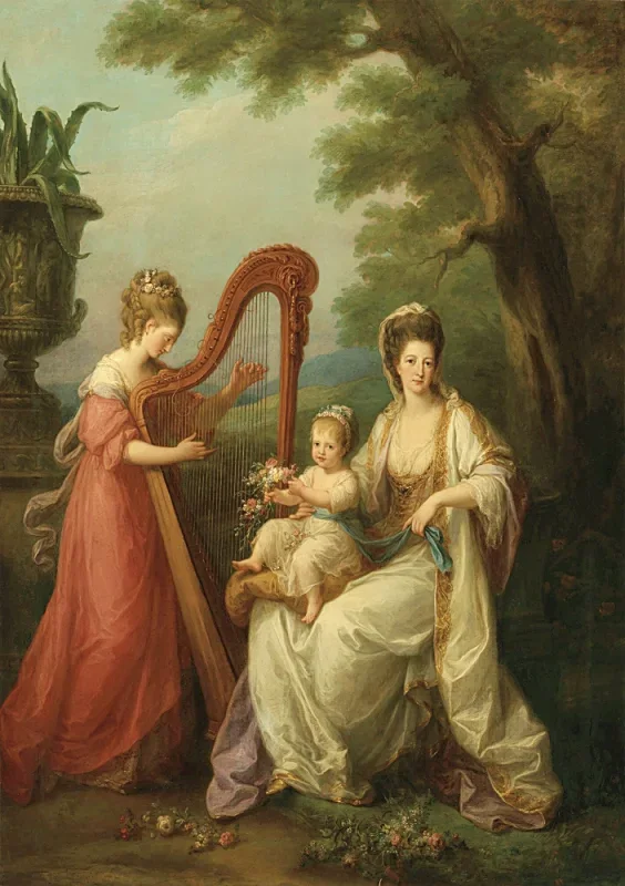 Angelica Kauffman | Gruppeportræt af Lady Elizabeth Smith-Stanley - 1778 | Indrammet kunsttryk | Klassicisme | formida