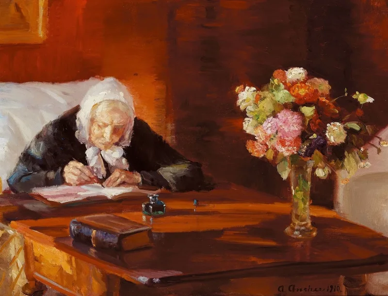 Anna Ancher - Ane Hedvig Brøndum 1910 | Giclée Kunstdruck gerahmt