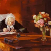 Anna Ancher - Ane Hedvig Brøndum 1910 | Giclée Kunstdruck gerahmt