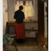 Anna Ancher - Das Dienstmädchen in der Küche 1883 | Giclée Kunstdruck gerahmt