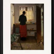 Anna Ancher - Das Dienstmädchen in der Küche 1883 | Giclée Kunstdruck gerahmt