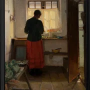 Anna Ancher - Das Dienstmädchen in der Küche 1883 | Giclée Kunstdruck gerahmt