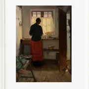 Anna Ancher - Das Dienstmädchen in der Küche 1883 | Giclée Kunstdruck gerahmt