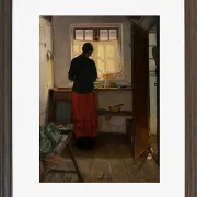 Anna Ancher - Das Dienstmädchen in der Küche 1883 | Giclée Kunstdruck gerahmt