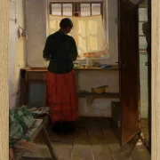 Anna Ancher - Das Dienstmädchen in der Küche 1883 | Giclée Kunstdruck gerahmt