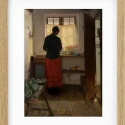 Anna Ancher - Das Dienstmädchen in der Küche 1883 | Giclée Kunstdruck gerahmt