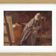 Anna Ancher - Der Maler Vilhelm Kyhn raucht seine Pfeife 1903 | Giclée Kunstdruck gerahmt
