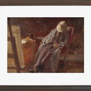 Anna Ancher - Der Maler Vilhelm Kyhn raucht seine Pfeife 1903 | Giclée Kunstdruck gerahmt