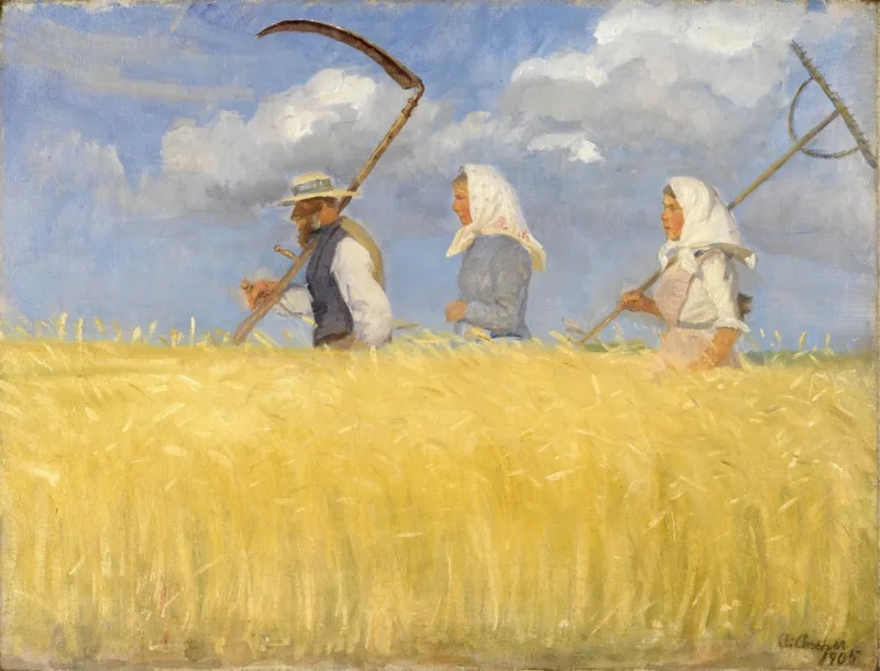Anna Ancher - Ernter 1905 | Giclée Kunstdruck gerahmt
