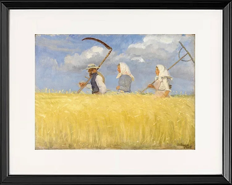 Anna Ancher - Ernter 1905 | Giclée Kunstdruck gerahmt